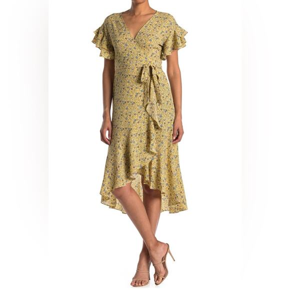 Max Studio Dresses & Skirts - Max Studio Ruffle Crepe High/Low Wrap Sundress - NWT - MSRP $128